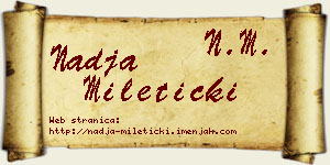 Nadja Mileticki vizit kartica